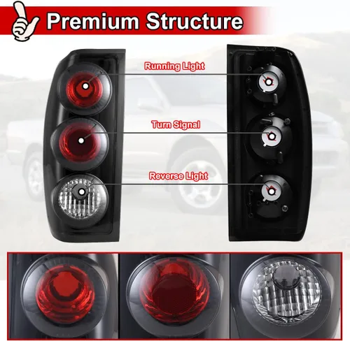 Miniatura 5 de Nixon Offroad Luces traseras para Nissan Frontier 1998 1999 2000 2001 2002 2003 2004, luces traseras halógenas de repuesto para automóvil, 1 par