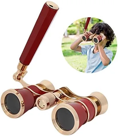 Miniatura 5 de Opera - Prismáticos para gafas, telescopio de teatro de 3 x 25 pulgadas con mango plegable, mini binocular compacto ligero para conciertos, teatro