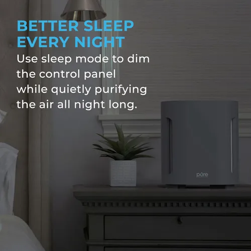 Miniatura 6 de Pure Enrichment PureZone - Purificador de aire para dormitorio y sala de estar, filtración de 4 etapas y luz UV-C, el filtro HEPA H13 ayuda a Gris
