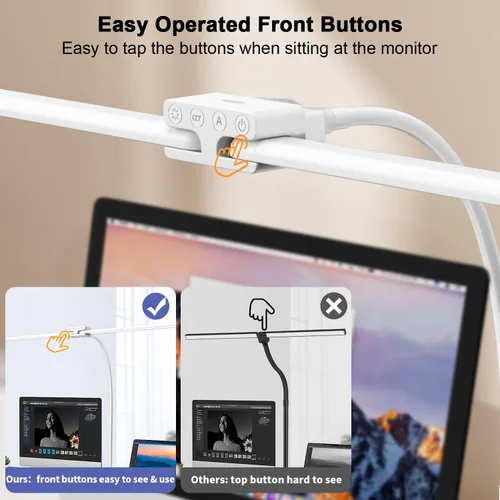 Miniatura 3 de EppieBasic Lámpara de escritorio LED, luz de escritorio de doble cabezal de 24 W, lámpara de mesa de trabajo de abrazadera de arquitecto, lámparas