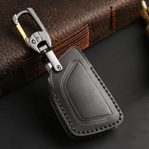 Miniatura 5 de Funda de llavero de cuero de 4 botones Hontumax para Chevy Tahoe Colorado Silverado Suburban Equinox Traverse, para GMC Yukon Sierra Acadia Canyon