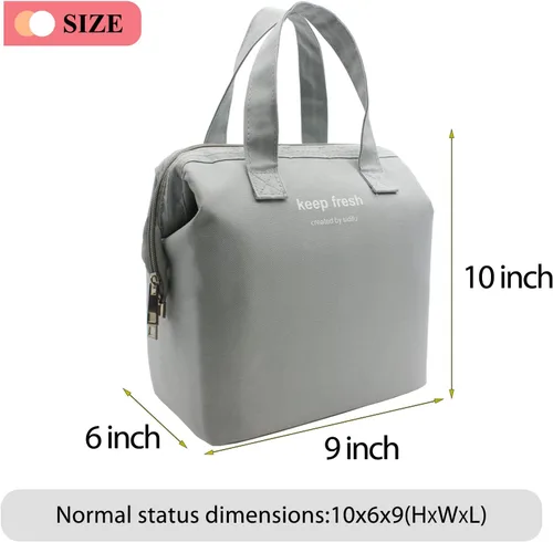 Miniatura 4 de Mziart Bolsa de almuerzo aislada simple Bento bolsa de almuerzo bolsa de almuerzo para mujeres hombres adultos picnic trabajo senderismo playa (azul)