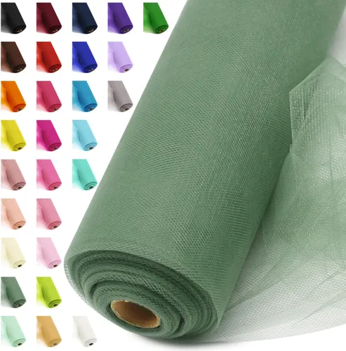Miniatura 31 de Rollos de tela de tul, 54 pulgadas por 10 yardas (30 pies), cinta de tul para decoración de fiestas de boda, rollo de tela transparente en bobina