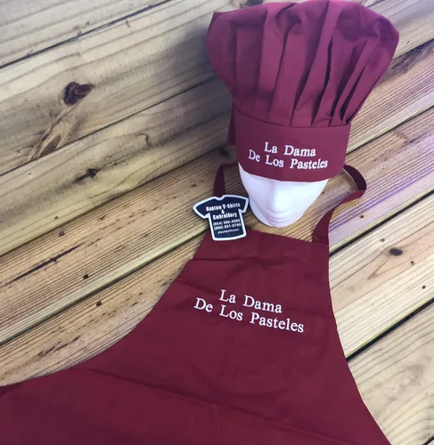 Miniatura 6 de Conjunto de delantal y sombrero bordados con nombre de chef personalizado