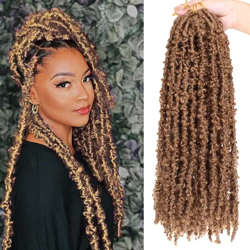 Miniatura 97 de ZRQ Butterfly Locs Cabello de Ganchillo Corto 6 Paquetes Negro Cabello Bob de Ganchillo 8 Pulgadas Locs Sintéticos Desordenados Desgastados Trenzas