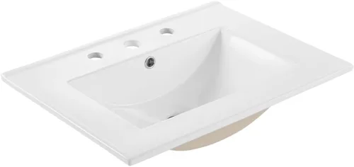 Miniatura 7 de Modway EEI-4837-WHI Cayman - Lavabo de baño de 30 pulgadas, color blanco