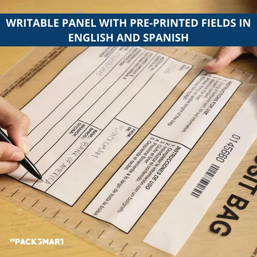 Miniatura 5 de Bolsas de plástico transparente de 9 x 12 pulgadas Depósitos bancarios seguros, manejo de efectivo o transporte seguro de divisas Códigos