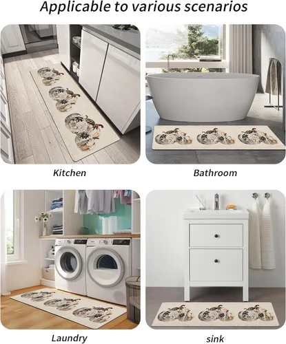 Miniatura 5 de Tapete europeo de lujo dorado para bañera, antideslizante, de secado rápido y absorbente, tierra de diatomeas, fregadero, dormitorio, cocina