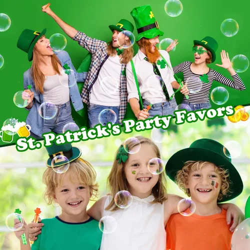 Miniatura 5 de Burbujas Mini del Día de San Patricio, Obsequios de Fiesta, Juguetes para Niños, Paquete de 20, Premios de Golosinas Sin Dulces de San Patricio