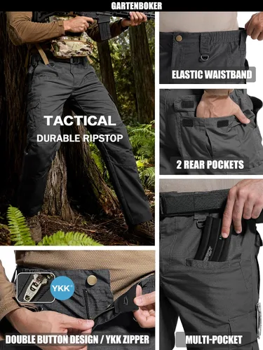 Miniatura 7 de Men's Tactical Pants Lightweight Water Resistant Cargo Pants Flex Ripstop EDC Work Hiking Outdoor Pants