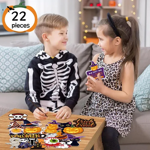 Miniatura 7 de JULMELON Imanes de Halloween, 22 unidades, imanes de calabaza, fantasmas, murciélagos, accesorios de decoración para suministros de fiesta