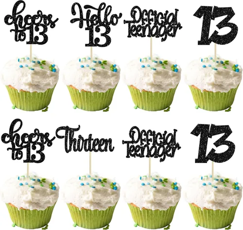 Miniatura 93 de 30 piezas Adornos para pastel de cumpleaños de 6 años, seis brillos, hola 6, púas para cupcakes, felicitaciones a los 6 años, decoraciones