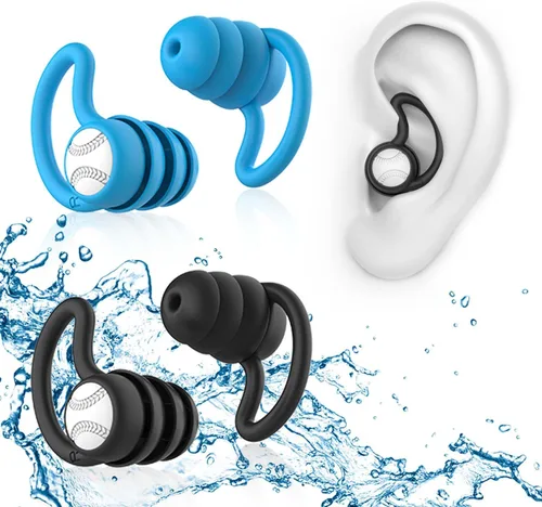 Miniatura 11 de Tapones para los oídos de natación impermeables, 1 par de tapones de silicona para los oídos para adultos y niños, tapones para los oídos