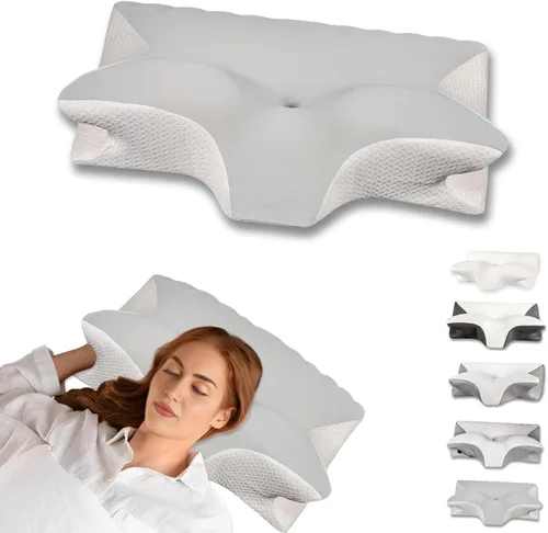 Miniatura 10 de Almohada cervical para aliviar el dolor de cuello, almohada ortopédica ergonómica de contorno para el dolor y apoyo del hombro, acogedora almohada