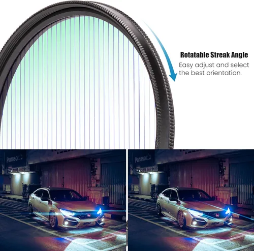 Miniatura 4 de Walking Way Filtro de rayas azules variables de 1.929 in, efecto anamórfico ajustable de 360° con vidrio óptico multicapa de 24 capas que crea