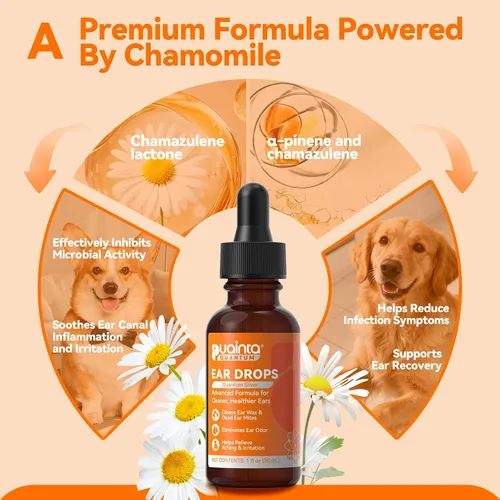 Miniatura 5 de PUAINTA Gotas para los oídos para perros con dediles, limpiador natural de oídos para perros y tratamiento de infecciones, solución de limpieza