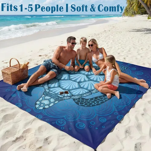 Miniatura 86 de Famstar Beach Blanket Oversized Extra Large 78"X81"/10'X9',Waterproof Sandproof Beach Blanket 2-8 Adults Lightweight Durable for Travel Camping