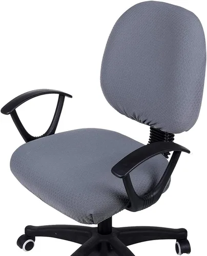 Miniatura 41 de Smiry - Fundas de asiento elásticas para silla de oficina con diseño jacquard, desmontables, lavables, antipolvo, protectores para cojines de silla