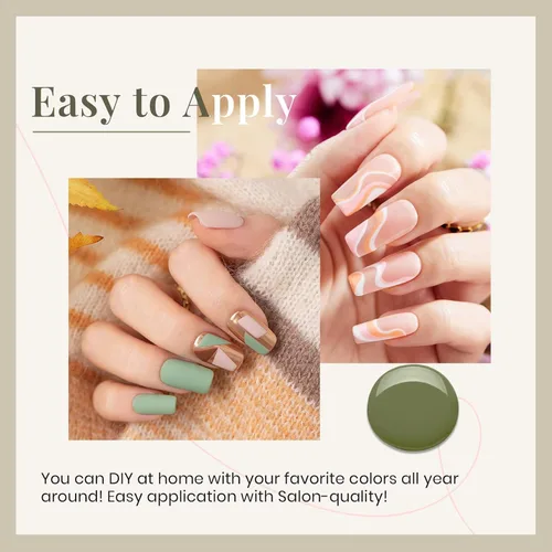 Miniatura 4 de beetles - Esmalte de uñas Shouthern Belle, juego de 6 esmaltes de color nude con purpurina, coral, verde, azul claro, semipermanente, usar con capa