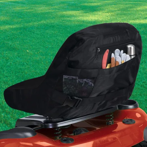Miniatura 6 de Funda negra para asiento de tractor para cortacésped Kubota Craftsman Husqvarna John Deere Cub Cadet resistente al agua, acolchada y cómoda, se