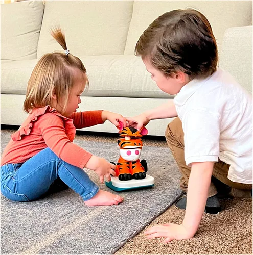 Miniatura 3 de Stack-a-Roos Baby Tiger por Salus Brands - Juguete apilable de animales, juguete educativo de aprendizaje temprano para bebés y niños pequeños, a