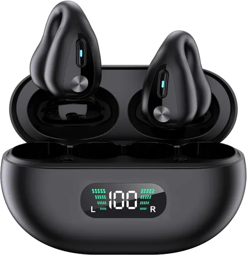 Auriculares inalámbricos de oreja abierta Bluetooth con clip en mini auriculares estuche de carga para auriculares deportivos de conducción ósea