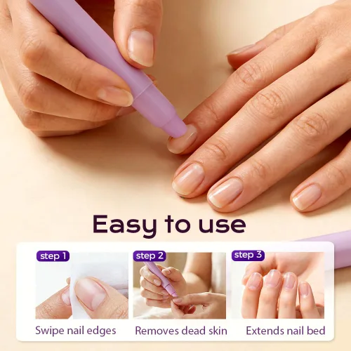 Miniatura 3 de Tratamiento de cutículas para uñas colgantes, removedor de cutículas de uñas, uñas secas dañadas, bolígrafo de cuidado de uñas 3 en 1, empujador