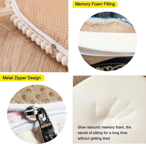 Miniatura 2 de Cojín para silla con lazos para sillas de comedor, almohadillas de espuma viscoelástica texturizadas suaves y cómodas para sillas de cocina con Azul
