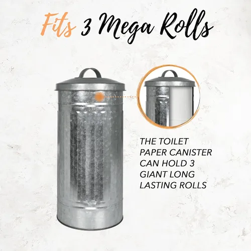 Miniatura 8 de Autumn Alley Farmhouse - Soporte organizador de papel higiénico de metal galvanizado con tapa, se adapta a 3 megarrollos, soporte de almacenamiento