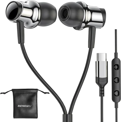 Auriculares USB C para Samsung S25 S24 S23 Ultra FE S22 A55 A54 Auriculares con Cable Magnéticos Intrauditivos Tipo C con Micrófono Control de