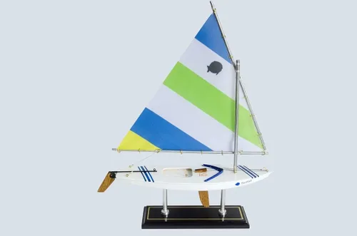 Miniatura 8 de LK Decoración de barco de vela modelo Sunfish de madera 16"-10