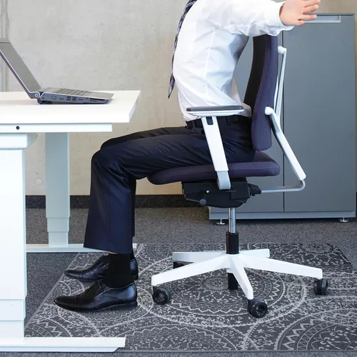 Miniatura 2 de AiBOB Tapete para silla para suelos alfombrados, material duro de alta calidad, tapete de oficina para escritorio de computadora en alfombra, fácil