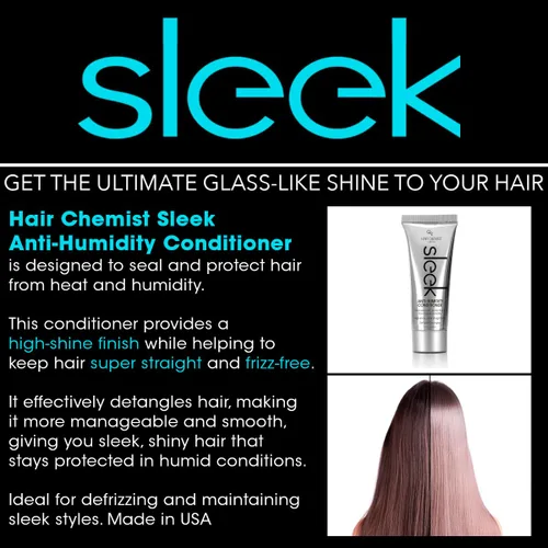 Miniatura 3 de Hair Chemist SLEEK - Acondicionador antihumedad de 8 onzas – Acondicionador desencrespamiento para cabello seco encrespado y cabello liso elegante