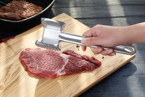 Miniatura 5 de New Star Foodservice 36374 Ablandador de carne de aluminio fundido resistente, 10 pulgadas
