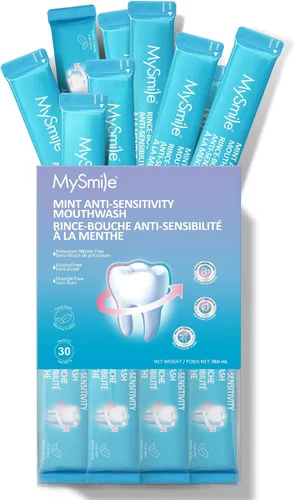 Miniatura 12 de MySmile - Enjuague bucal para dientes sensibles, lavado bucal nano hidroxiapatita, tamaño de viaje, sin flúor ni alcohol, remineralizante para mayor