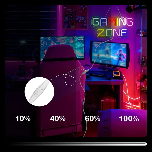 Miniatura 7 de Señal de neón LED de zona de juego Horseneon, letreros de neón de juegos para decoración de pared, luces de neón de juegos con USB para sala de Zona