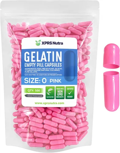 Miniatura 44 de XPRS Nutra Size 0 Empty Capsules - 100 Count Empty Gelatin Capsules - Pills DIY Capsule Filling - Pure Bovine Pill Gel Caps for Do-It-Yourself Rosado
