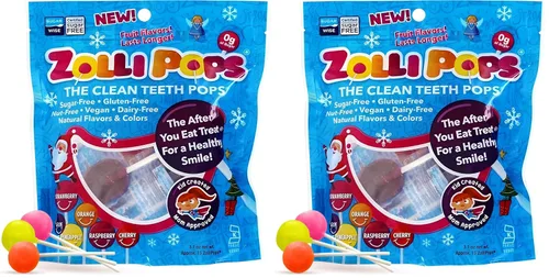 Zollipops - Paquete de variedad navideña - Paletas para dientes limpios, 3.1 onzas (paquete de 2)