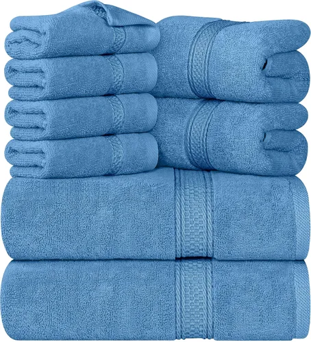 Miniatura 33 de Utopia Towels - Juego de toallas de 8 piezas, 2 toallas de baño, 2 toallas de mano y 4 para la cara, 100% algodón hilado en anillo, 600 GSM, Beige