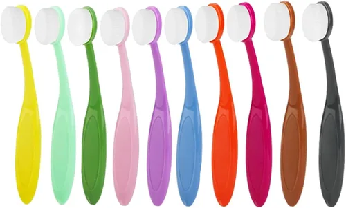 Yoseng Paquete de 10 mini pinceles de mezcla de tinta, herramientas de mezcla de detalles pequeños de 0.5 pulgadas con asas de colores para hacer