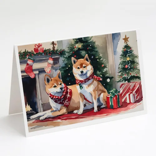 Miniatura 14 de Caroline's Treasures DAC2753GCA7P Paquete de 8 tarjetas de felicitación navideña acogedora de Husky siberiano Tarjetas en blanco con sobres