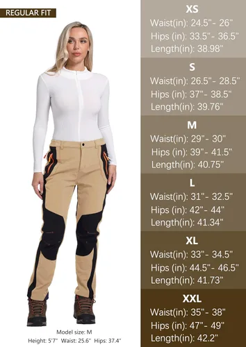Miniatura 6 de Pantalones de esquí de nieve para mujer, con forro polar, impermeables, aislados, cálidos, softshell, pantalones cargo para senderismo