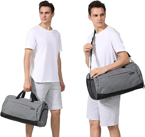 Miniatura 8 de Kuston Sports - Bolsa de deporte pequeña para hombre y mujer, bolsa de viaje con compartimento para zapatos y bolsillo húmedo.