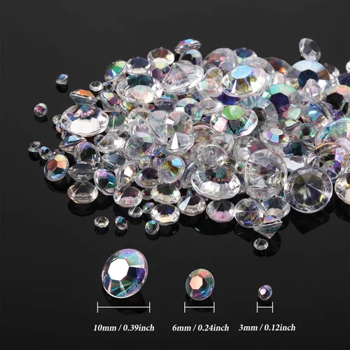 Miniatura 2 de Hicarer 4000 piezas de piedras preciosas acrílicas de cristales de diamantes, piedras preciosas dispersas para mesa de boda, decoración de fiesta