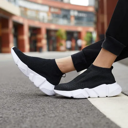 Miniatura 3 de CHUI Zapatos deportivos de moda para niños y niñas, zapatos altos sin cordones para niños