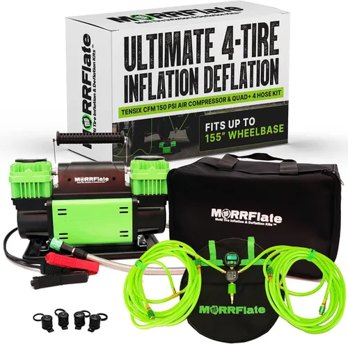Miniatura 9 de MORRFlate TenSix - Compresor de aire de 12 voltios resistente, 10.6 CFM 150 PSI inflador de neumáticos portátil todoterreno de doble cilindro