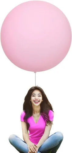Miniatura 13 de IN-JOOYAA Globos redondos grandes de 36 pulgadas, paquete de 5 globos de látex gigantes de color rosa intenso para decoraciones de fiestas Amarillo