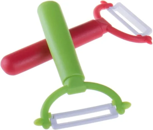 Zittop 2 peladores de verduras de hoja de cerámica prémium para zanahoria, papa, calabacín, pepinos y rebanadas de verduras, afeita queso duro