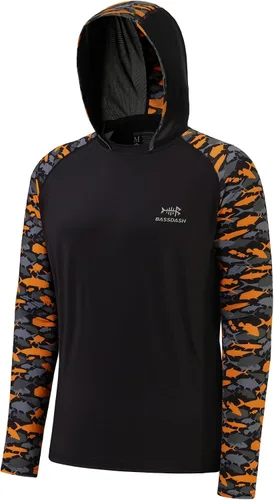 Miniatura 11 de BASSDASH Camisa de pesca de rendimiento UPF 50 para hombre, sudadera con capucha de camuflaje de manga larga FS17M