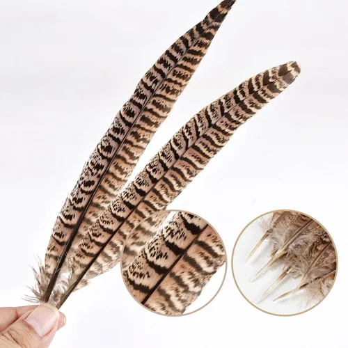 Miniatura 4 de MAOFENG 12 plumas naturales femeninas de cuello de anillo, plumas de faisán de 6 a 8 pulgadas, 5.9-7.9 in para manualidades, bodas, fiestas